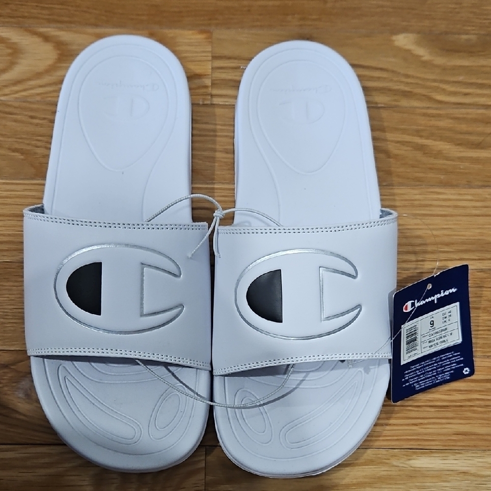 Champion White Slide Sandals